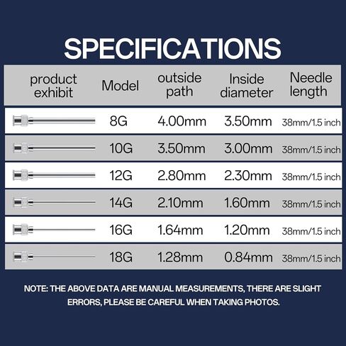 12 قطعة إبرة توزيع 1.5 بوصة صناعية من الفولاذ المقاوم للصدأ إبرة حادة طبية لملء السائل الإلكتروني والحبر والمزامنة 8G، 10G، 12G، 14G، 16G، 18G in Kuwait