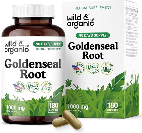 كبسولات الجذر ذات الجذور الذهبية البرية والعضوية 1000mg - دعم المناعة والرئة - 120 كبسولات مسحوق ذهبية - إمدادات شهرية - نباتي ، بدون مواد حشو ، غير محددة معدلة وراثيا in Saudi Arabia