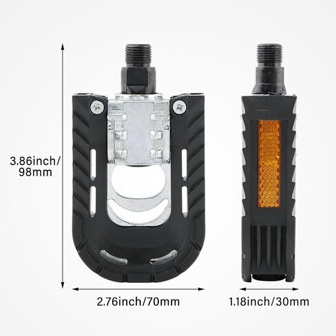 دواسات دراجة قابلة للطي عالمية غير قابلة للانزلاق دواسات ركوب الدراجات من سبائك الألومنيوم دواسة دراجة مسطحة واسعة للدراجات القابلة للطي، دراجة BMX، دراجة الطريق، دراجة جبلية MTB ﻿(أسود، الحجم: 3.86 * 2.76 * 1.18 بوصة) in Kuwait