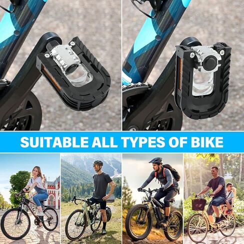 دواسات دراجة قابلة للطي عالمية غير قابلة للانزلاق دواسات ركوب الدراجات من سبائك الألومنيوم دواسة دراجة مسطحة واسعة للدراجات القابلة للطي، دراجة BMX، دراجة الطريق، دراجة جبلية MTB ﻿(أسود، الحجم: 3.86 * 2.76 * 1.18 بوصة) in Kuwait