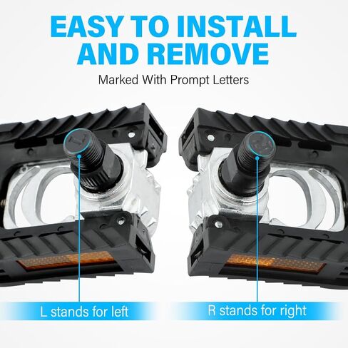 دواسات دراجة قابلة للطي عالمية غير قابلة للانزلاق دواسات ركوب الدراجات من سبائك الألومنيوم دواسة دراجة مسطحة واسعة للدراجات القابلة للطي، دراجة BMX، دراجة الطريق، دراجة جبلية MTB ﻿(أسود، الحجم: 3.86 * 2.76 * 1.18 بوصة) in Kuwait