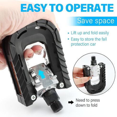 دواسات دراجة قابلة للطي عالمية غير قابلة للانزلاق دواسات ركوب الدراجات من سبائك الألومنيوم دواسة دراجة مسطحة واسعة للدراجات القابلة للطي، دراجة BMX، دراجة الطريق، دراجة جبلية MTB ﻿(أسود، الحجم: 3.86 * 2.76 * 1.18 بوصة) in Kuwait