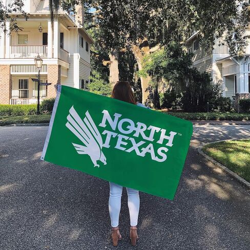 Desert Cactus University of North Texas UNT Flag - 3 x 5 Feet Green Banner, Indoor/Outdoor Durable Fabric, 100% Polyester Design (Style 1) in Saudi Arabia