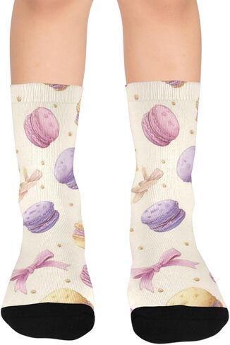 جوارب Pastel Macaron Cakes للمشي لمسافات طويلة - جوارب شتوية حرارية سميكة دافئة للأولاد والبنات للمدرسة، والارتداء اليومي والأنشطة الخارجية in Kuwait