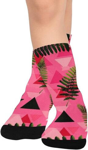 جوارب Pink Geo Fern للمشي لمسافات طويلة - جوارب شتوية حرارية سميكة دافئة للأطفال الصغار للأولاد والبنات للمدرسة، والارتداء اليومي والأنشطة الخارجية in Saudi Arabia