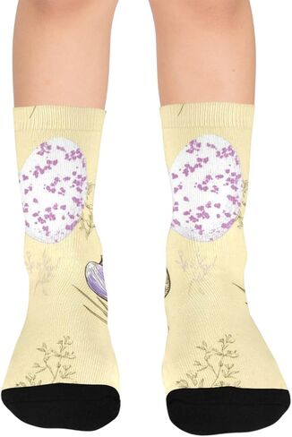 Yellow Crocus Easter Eggs Hiking Socks - Toddler Boys & Girls Warm Thick Thermal Winter Crew Socks for School, Daily Wear & Outdoor Activities in Saudi Arabia