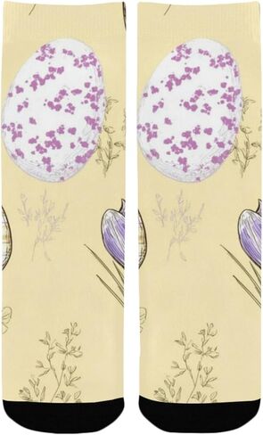 Yellow Crocus Easter Eggs Hiking Socks - Toddler Boys & Girls Warm Thick Thermal Winter Crew Socks for School, Daily Wear & Outdoor Activities in Saudi Arabia