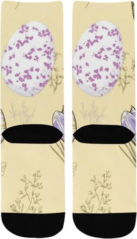Yellow Crocus Easter Eggs Hiking Socks - Toddler Boys & Girls Warm Thick Thermal Winter Crew Socks for School, Daily Wear & Outdoor Activities in Saudi Arabia