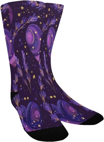 جوارب المشي لمسافات طويلة على شكل قلوب لافندر أرجوانية - جوارب شتوية حرارية سميكة دافئة للأولاد والبنات للمدرسة، والارتداء اليومي والأنشطة الخارجية in Kuwait