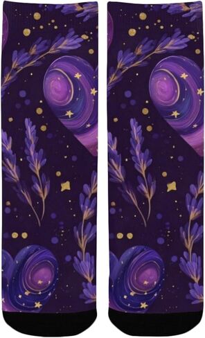 جوارب المشي لمسافات طويلة على شكل قلوب لافندر أرجوانية - جوارب شتوية حرارية سميكة دافئة للأولاد والبنات للمدرسة، والارتداء اليومي والأنشطة الخارجية in Kuwait