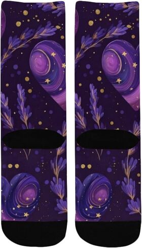 جوارب المشي لمسافات طويلة على شكل قلوب لافندر أرجوانية - جوارب شتوية حرارية سميكة دافئة للأولاد والبنات للمدرسة، والارتداء اليومي والأنشطة الخارجية in Kuwait