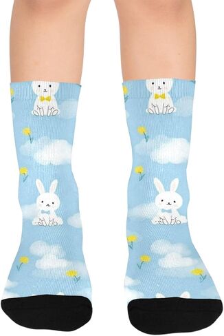 جوارب Bunnies Cloud Blue للمشي لمسافات طويلة - جوارب شتوية حرارية سميكة دافئة للأطفال الصغار للأولاد والبنات للمدرسة، والارتداء اليومي والأنشطة الخارجية in Kuwait