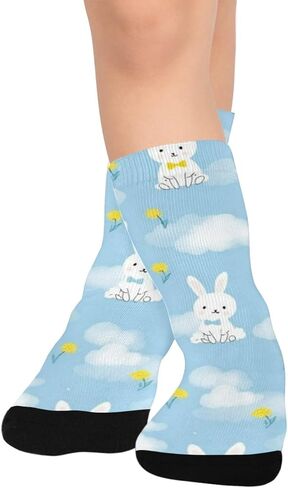 جوارب Bunnies Cloud Blue للمشي لمسافات طويلة - جوارب شتوية حرارية سميكة دافئة للأطفال الصغار للأولاد والبنات للمدرسة، والارتداء اليومي والأنشطة الخارجية in Kuwait