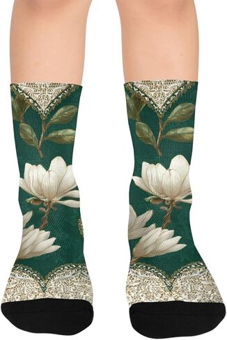 جوارب Magnolia and Hearst Green للمشي لمسافات طويلة - جوارب شتوية حرارية سميكة دافئة للأولاد والبنات للمدرسة، والارتداء اليومي والأنشطة الخارجية in Kuwait