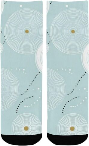 جوارب للمشي لمسافات طويلة بتصميم دوائر ناعمة باللون الأخضر - جوارب شتوية حرارية سميكة دافئة للأطفال الصغار للأولاد والبنات للمدرسة، والارتداء اليومي والأنشطة الخارجية in Kuwait