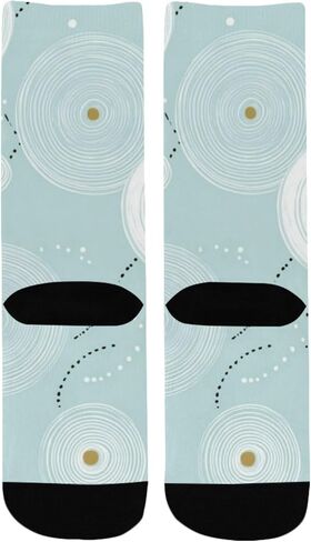 جوارب للمشي لمسافات طويلة بتصميم دوائر ناعمة باللون الأخضر - جوارب شتوية حرارية سميكة دافئة للأطفال الصغار للأولاد والبنات للمدرسة، والارتداء اليومي والأنشطة الخارجية in Kuwait