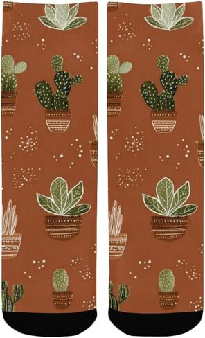 جوارب المشي لمسافات طويلة باللون البني بتصميم عصاري صحراوي - جوارب شتوية سميكة دافئة للأولاد والبنات الصغار للمدرسة، والارتداء اليومي والأنشطة الخارجية in Kuwait