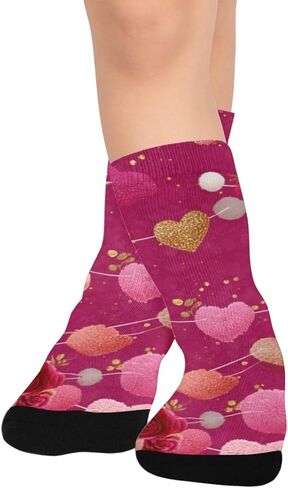 جوارب عيد الحب بوم بوم للمشي لمسافات طويلة - جوارب شتوية حرارية سميكة دافئة للأولاد والبنات للمدرسة، والارتداء اليومي والأنشطة الخارجية in Kuwait