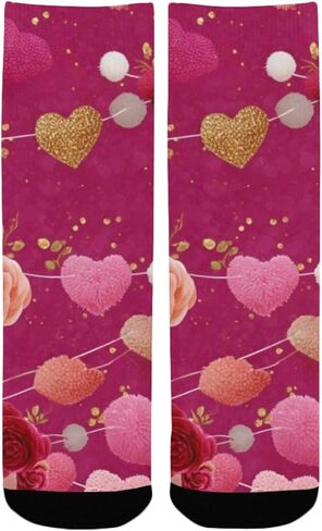 جوارب عيد الحب بوم بوم للمشي لمسافات طويلة - جوارب شتوية حرارية سميكة دافئة للأولاد والبنات للمدرسة، والارتداء اليومي والأنشطة الخارجية in Kuwait