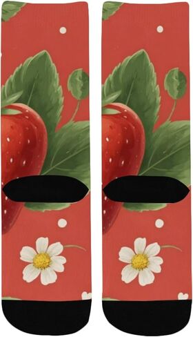 جوارب المشي لمسافات طويلة بنقاط الفراولة الحمراء - جوارب شتوية حرارية سميكة دافئة للأطفال الصغار للأولاد والبنات للمدرسة، والارتداء اليومي والأنشطة الخارجية in Kuwait