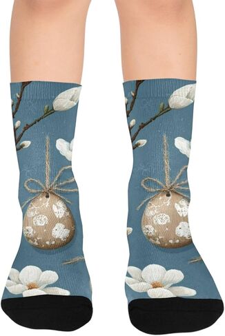 جوارب المشي لمسافات طويلة على شكل بيضة عيد الفصح باللون الأزرق من ماجنوليا - جوارب شتوية حرارية سميكة دافئة للأولاد والبنات للمدرسة، والارتداء اليومي والأنشطة الخارجية in Kuwait