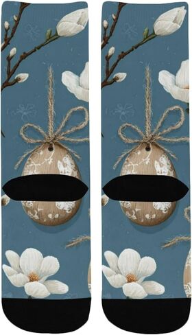 جوارب المشي لمسافات طويلة على شكل بيضة عيد الفصح باللون الأزرق من ماجنوليا - جوارب شتوية حرارية سميكة دافئة للأولاد والبنات للمدرسة، والارتداء اليومي والأنشطة الخارجية in Kuwait