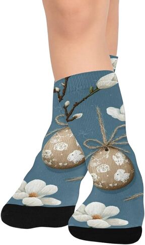 جوارب المشي لمسافات طويلة على شكل بيضة عيد الفصح باللون الأزرق من ماجنوليا - جوارب شتوية حرارية سميكة دافئة للأولاد والبنات للمدرسة، والارتداء اليومي والأنشطة الخارجية in Kuwait