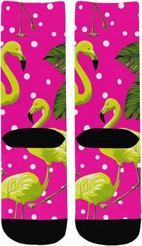 جوارب فلامنجو للمشي لمسافات طويلة باللون الوردي والذهبي - جوارب شتوية حرارية سميكة دافئة للأطفال الصغار للأولاد والبنات للمدرسة، والارتداء اليومي والأنشطة الخارجية in Kuwait