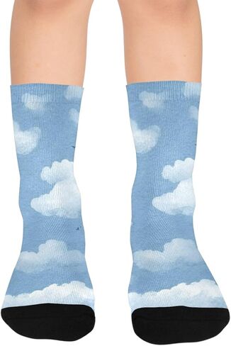 Watercolor Sky Art Hiking Socks - Toddler Boys & Girls Warm Thick Thermal Winter Crew Socks for School, Daily Wear & Outdoor Activities in Saudi Arabia