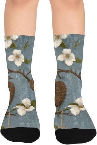 جوارب Art Rustic Heart Bloom للمشي لمسافات طويلة - جوارب شتوية حرارية سميكة دافئة للأولاد والبنات للمدرسة، والارتداء اليومي والأنشطة الخارجية in Kuwait