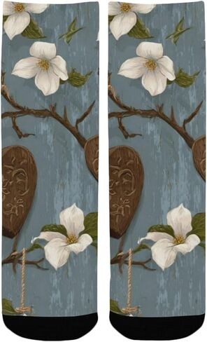 جوارب Art Rustic Heart Bloom للمشي لمسافات طويلة - جوارب شتوية حرارية سميكة دافئة للأولاد والبنات للمدرسة، والارتداء اليومي والأنشطة الخارجية in Kuwait