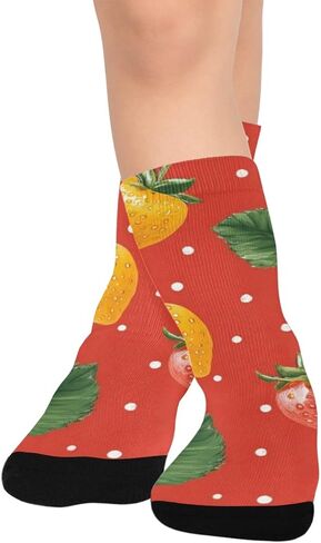 جوارب ديزي صفراء فراولة للمشي لمسافات طويلة - جوارب شتوية حرارية سميكة دافئة للأولاد والبنات للمدرسة، والارتداء اليومي والأنشطة الخارجية in Kuwait