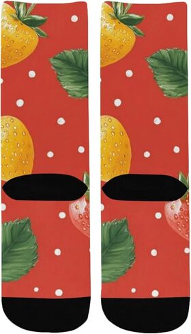 جوارب ديزي صفراء فراولة للمشي لمسافات طويلة - جوارب شتوية حرارية سميكة دافئة للأولاد والبنات للمدرسة، والارتداء اليومي والأنشطة الخارجية in Kuwait