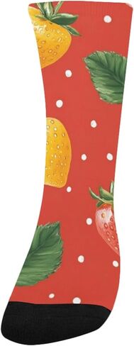 جوارب ديزي صفراء فراولة للمشي لمسافات طويلة - جوارب شتوية حرارية سميكة دافئة للأولاد والبنات للمدرسة، والارتداء اليومي والأنشطة الخارجية in Kuwait