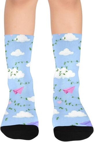 جوارب Cloud Heart Vines زرقاء للمشي لمسافات طويلة - جوارب شتوية حرارية سميكة دافئة للأطفال الصغار للأولاد والبنات للمدرسة، والارتداء اليومي والأنشطة الخارجية in Kuwait