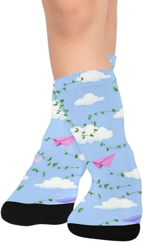 جوارب Cloud Heart Vines زرقاء للمشي لمسافات طويلة - جوارب شتوية حرارية سميكة دافئة للأطفال الصغار للأولاد والبنات للمدرسة، والارتداء اليومي والأنشطة الخارجية in Kuwait