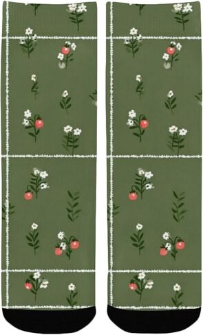 جوارب المشي لمسافات طويلة بطباعة زهور من القماش القطني - جوارب شتوية حرارية سميكة دافئة للأطفال الصغار للأولاد والبنات للمدرسة، والارتداء اليومي والأنشطة الخارجية in Kuwait