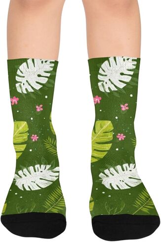 جوارب Tropical Monstera Bloom للمشي لمسافات طويلة - جوارب شتوية حرارية سميكة دافئة للأولاد والبنات للمدرسة، والارتداء اليومي والأنشطة الخارجية in Kuwait
