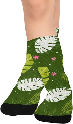 جوارب Tropical Monstera Bloom للمشي لمسافات طويلة - جوارب شتوية حرارية سميكة دافئة للأولاد والبنات للمدرسة، والارتداء اليومي والأنشطة الخارجية in Kuwait