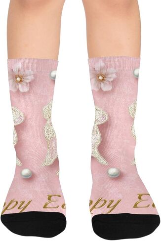 جوارب Lace Bunny Bloom الوردية للمشي لمسافات طويلة - جوارب شتوية حرارية سميكة دافئة للأولاد والبنات للمدرسة، والارتداء اليومي والأنشطة الخارجية in Kuwait