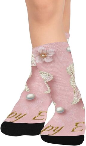 جوارب Lace Bunny Bloom الوردية للمشي لمسافات طويلة - جوارب شتوية حرارية سميكة دافئة للأولاد والبنات للمدرسة، والارتداء اليومي والأنشطة الخارجية in Kuwait