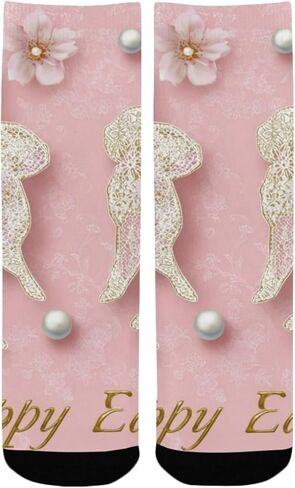 جوارب Lace Bunny Bloom الوردية للمشي لمسافات طويلة - جوارب شتوية حرارية سميكة دافئة للأولاد والبنات للمدرسة، والارتداء اليومي والأنشطة الخارجية in Kuwait