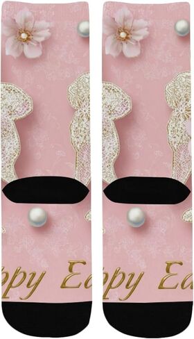 جوارب Lace Bunny Bloom الوردية للمشي لمسافات طويلة - جوارب شتوية حرارية سميكة دافئة للأولاد والبنات للمدرسة، والارتداء اليومي والأنشطة الخارجية in Kuwait