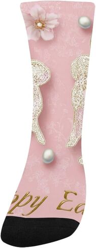 جوارب Lace Bunny Bloom الوردية للمشي لمسافات طويلة - جوارب شتوية حرارية سميكة دافئة للأولاد والبنات للمدرسة، والارتداء اليومي والأنشطة الخارجية in Kuwait