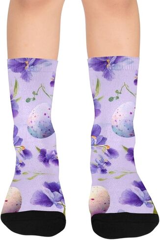 جوارب المشي لمسافات طويلة بألوان مائية لعيد الفصح - جوارب شتوية حرارية سميكة دافئة للأولاد والبنات الصغار للمدرسة، والارتداء اليومي والأنشطة الخارجية in Kuwait