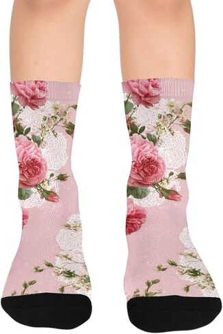 جوارب من الدانتيل الوردي الوردي للمشي لمسافات طويلة - جوارب شتوية حرارية سميكة دافئة للأطفال الصغار للأولاد والبنات للمدرسة، والارتداء اليومي والأنشطة الخارجية in Kuwait