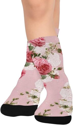 جوارب من الدانتيل الوردي الوردي للمشي لمسافات طويلة - جوارب شتوية حرارية سميكة دافئة للأطفال الصغار للأولاد والبنات للمدرسة، والارتداء اليومي والأنشطة الخارجية in Kuwait