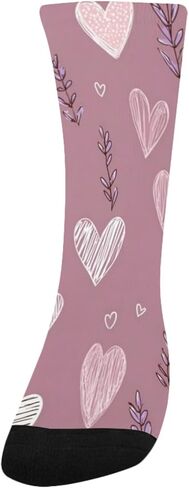 جوارب Lavender Heart Doodle للمشي لمسافات طويلة - جوارب شتوية حرارية سميكة دافئة للأولاد والبنات للمدرسة، والارتداء اليومي والأنشطة الخارجية in Kuwait