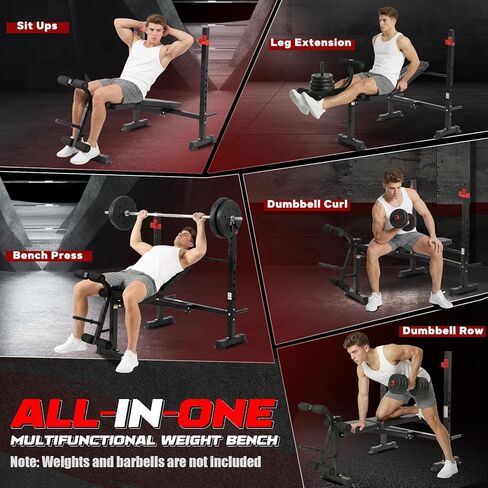 MAIDOMA 750LBS standard Weight Bench Set for Full Body Workout, Foldable Bench Press with Leg Curl/Extension, Standard Workout Bench Set for Home Gym in Saudi Arabia