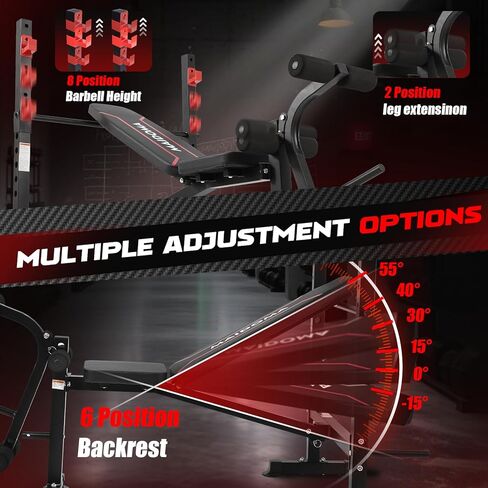 MAIDOMA 750LBS standard Weight Bench Set for Full Body Workout, Foldable Bench Press with Leg Curl/Extension, Standard Workout Bench Set for Home Gym in Saudi Arabia
